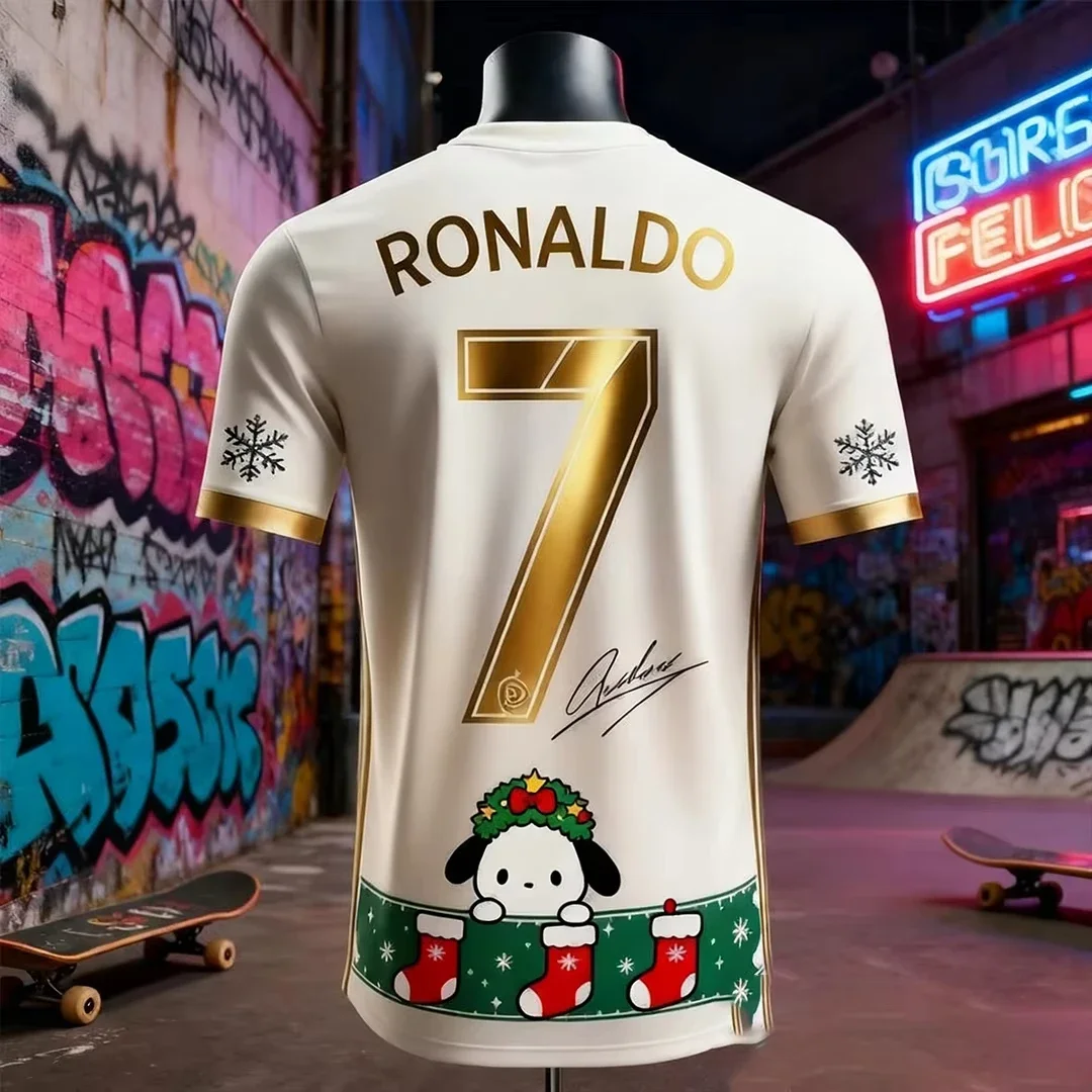 2025-26 Neue heiße Fußballtrikots, kreative Designs, schnell trocknende und atmungsaktive Outdoor-Sportmode, Weihnachtsedition, T-Shirts