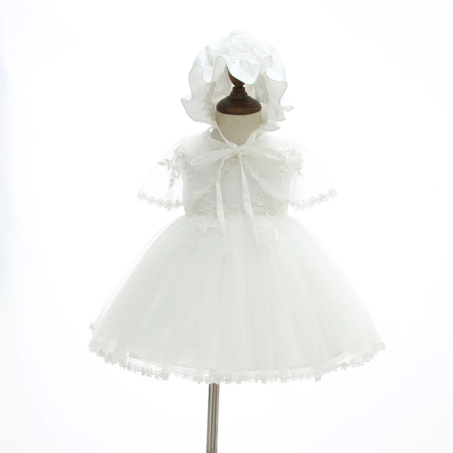 Baby Girl Clothing Newborn White Dress For Christening Baptismal Clothes Elegant Girls Party Dresses Infant 1st Birthday Dress