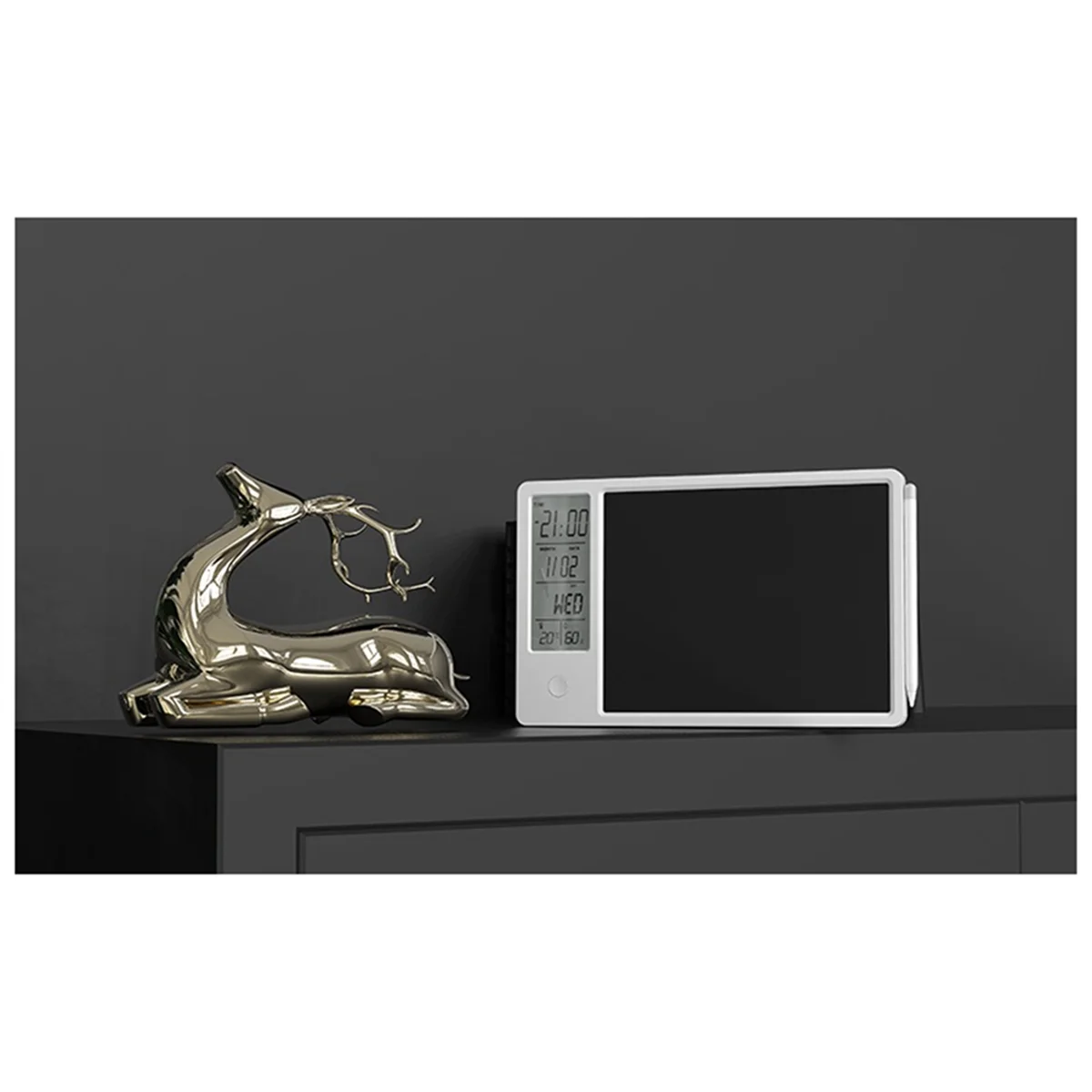 

A56XQ Multi-Function Electronic Calendar Desktop Calendar LCD Handwriting Board Office Memo Desktop Ornament Calendar,White