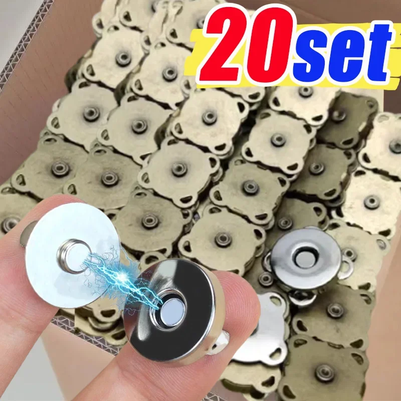 

20 шт. новые пришивные металлические магнитные пряжки, застежки-кнопки, наборы пуговиц, аксессуары для шитья своими руками, материалы, пряжка для кошелька, ювелирные изделия