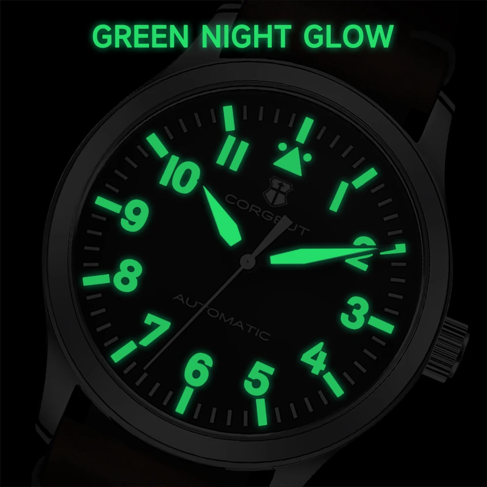 New 42MM Men\'s Watch ST1612 Miyota8215 NH35 Automatic Movement 316 Stainless Steel Cases Green Night Light Dial And Hands