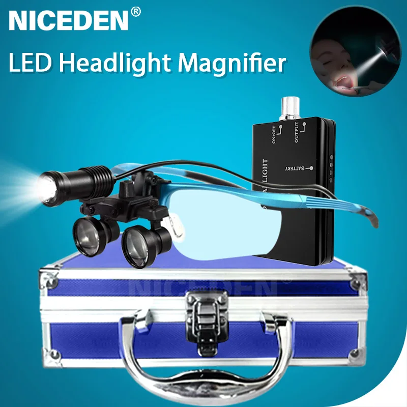 Neue 5W Dental Lupen Lupe Labor Medizinische Vergrößerung Fernglas 2.5/3,5 x420 Scheinwerfer
