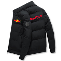 2025 New Red Bull Men's Warm Printed Cotton Lined Jacket Zipper Casual Windproof Jacket Autumn/Winter Cotton Coat