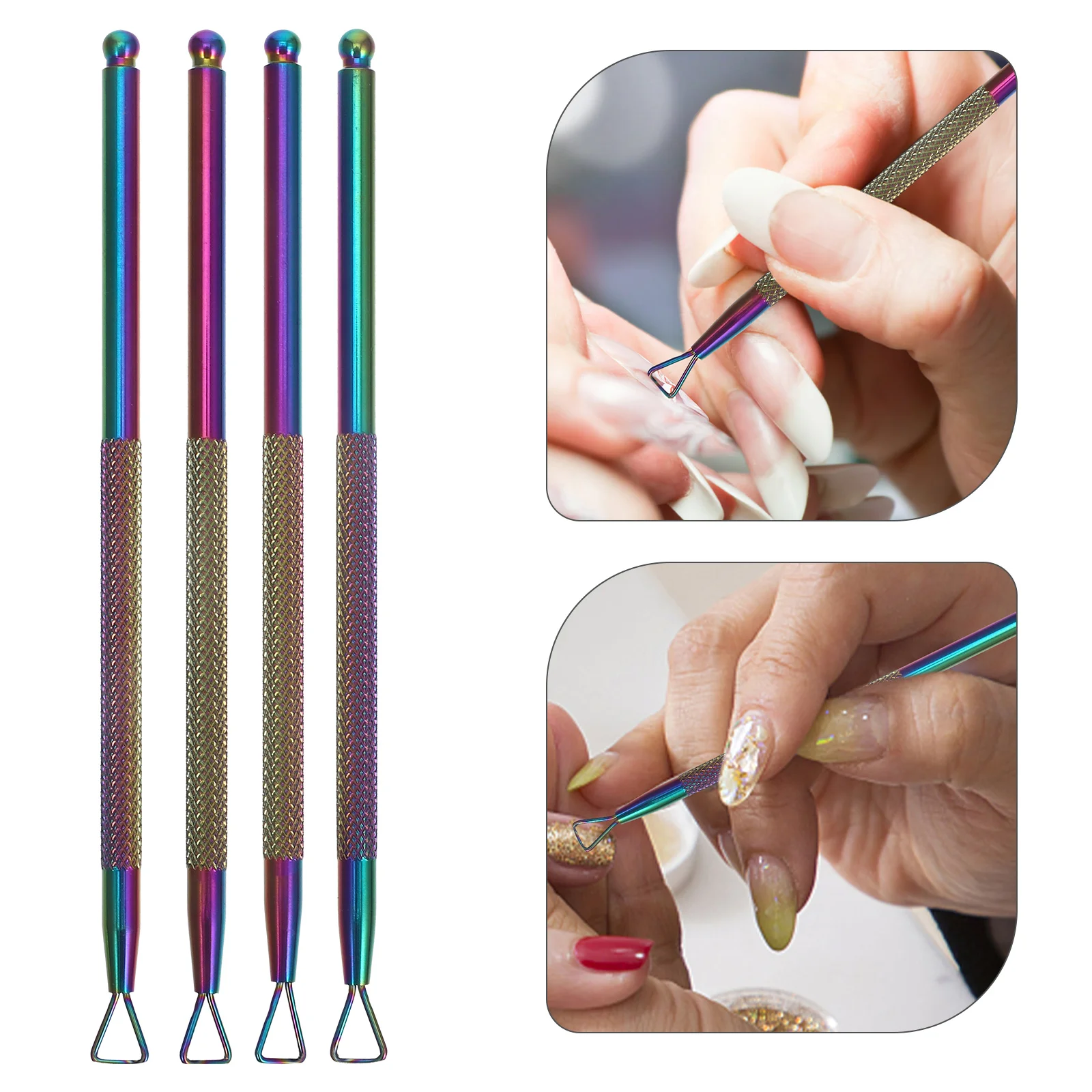 Outils à ongles en acier inoxydable pour enfant, design triangulaire, 4 pièces