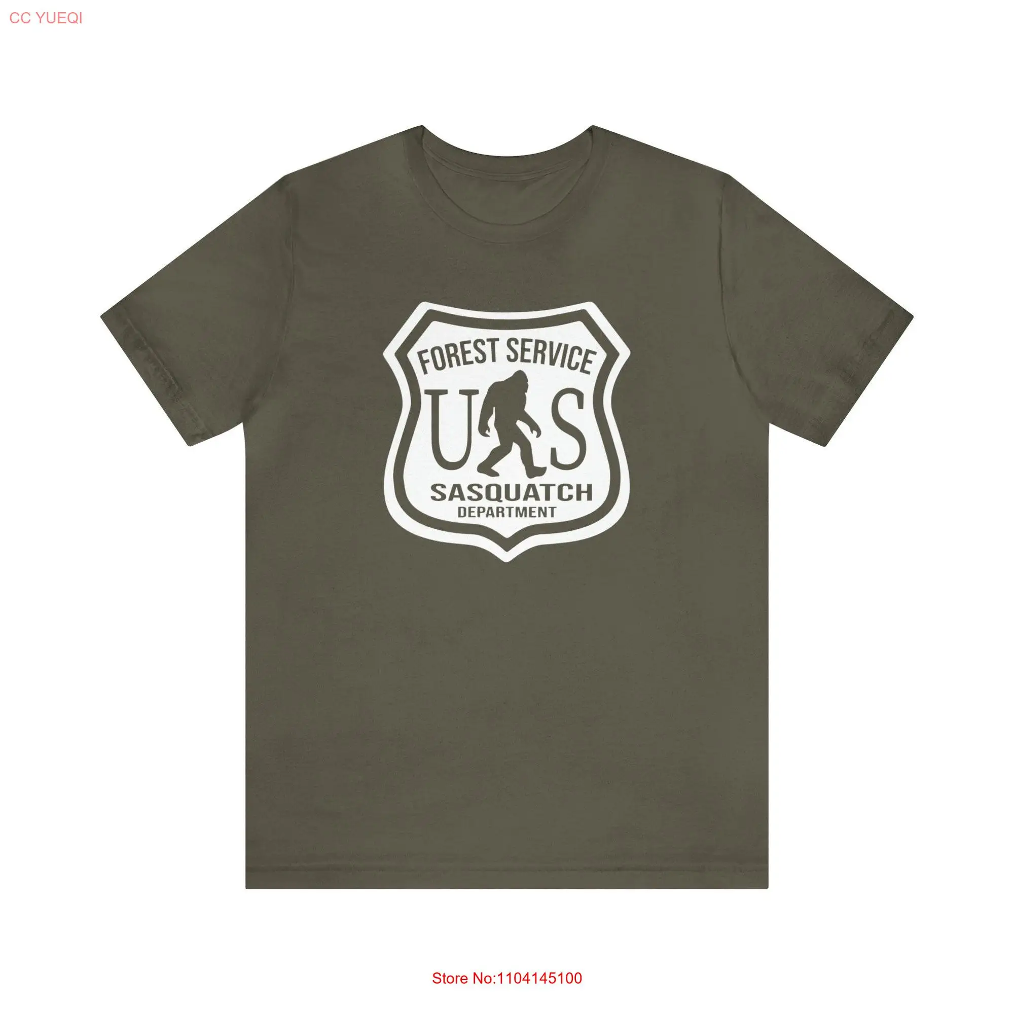 Sasquatch Department Forest Service white design Jersey  T Shirt long or short sleeves