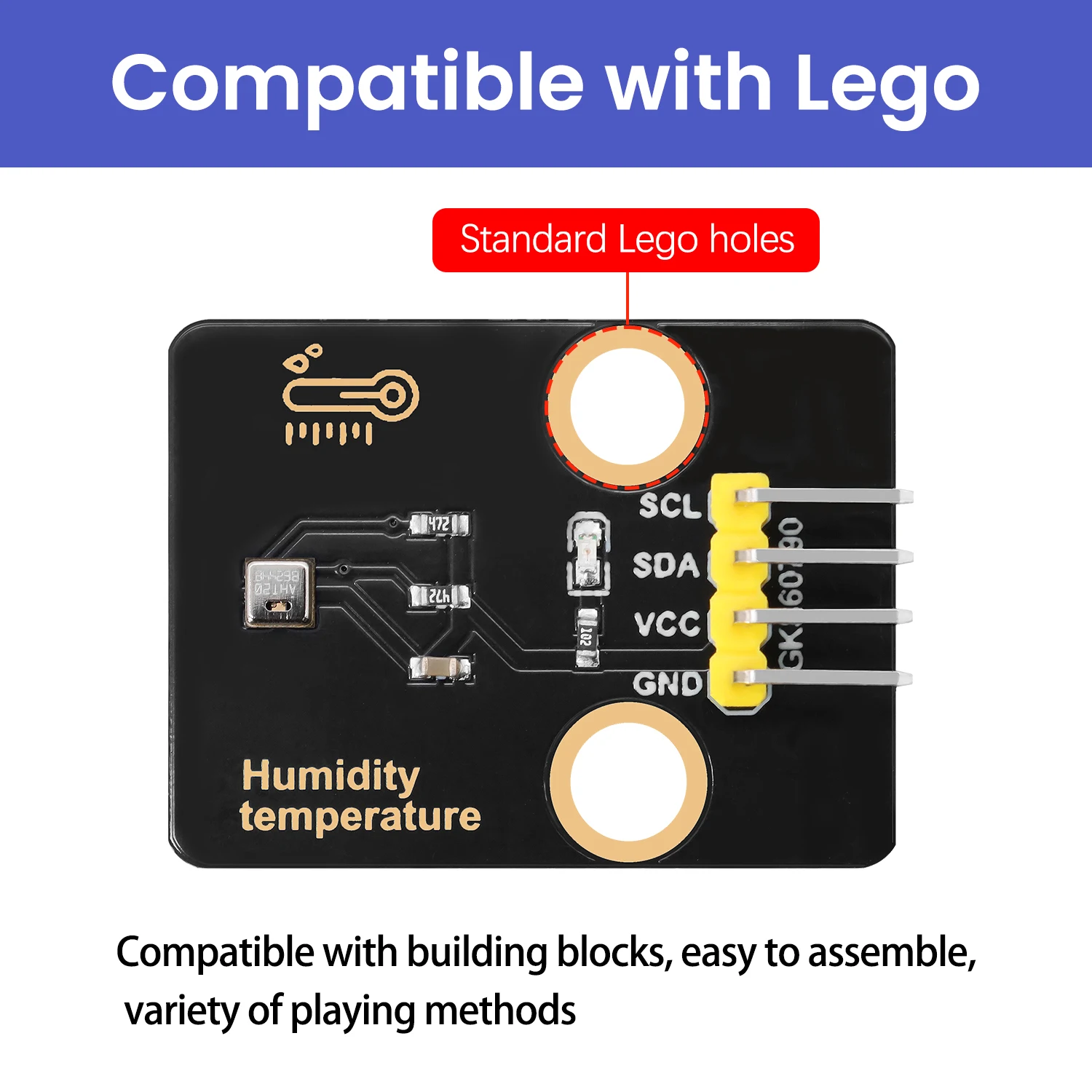Keyestudio AHT20 Temperature & Humidity Sensor Module DIY Electronic Building Block For Arduino/Microbit/Raspberry Pi Project