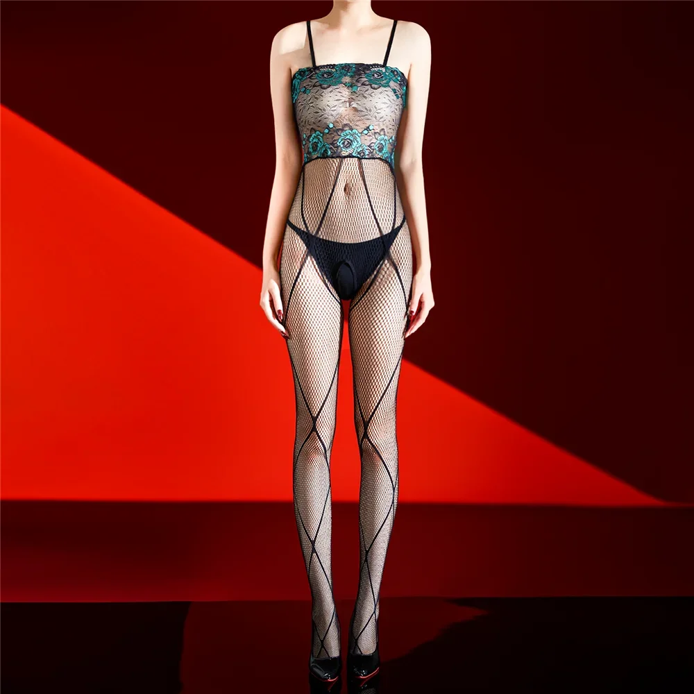 

Сексуальный женский сетчатый боди в стиле пэчворк, кружевной прозрачный комбинезон, сексуальные колготки для горничной, ультратонкий боди, формирующий купальник