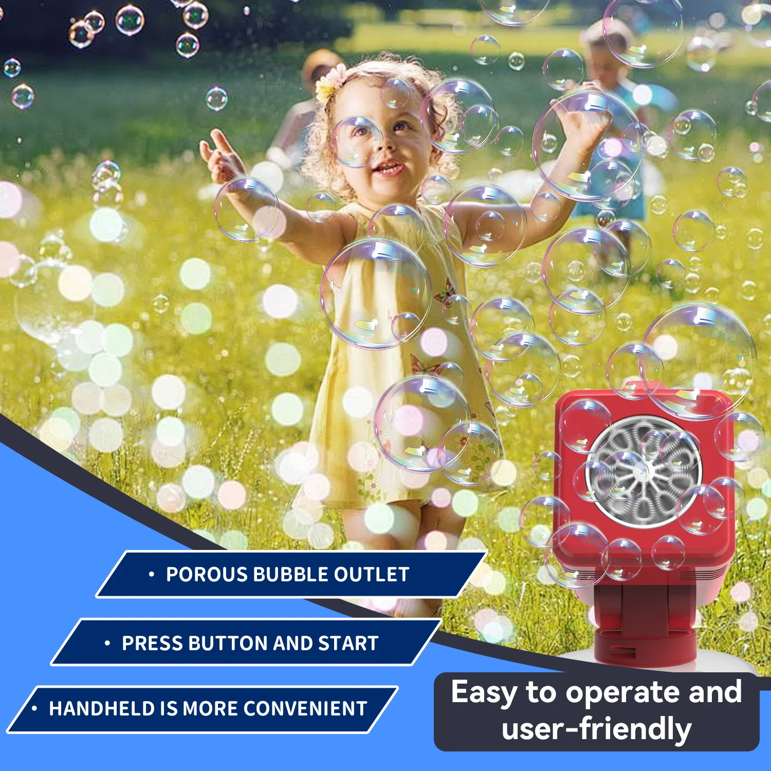 床置き型ライト付きシャボン玉マシンおもちゃ 結婚式小道具 子供のホリデーギフト 電池不要 シャボン玉水なし