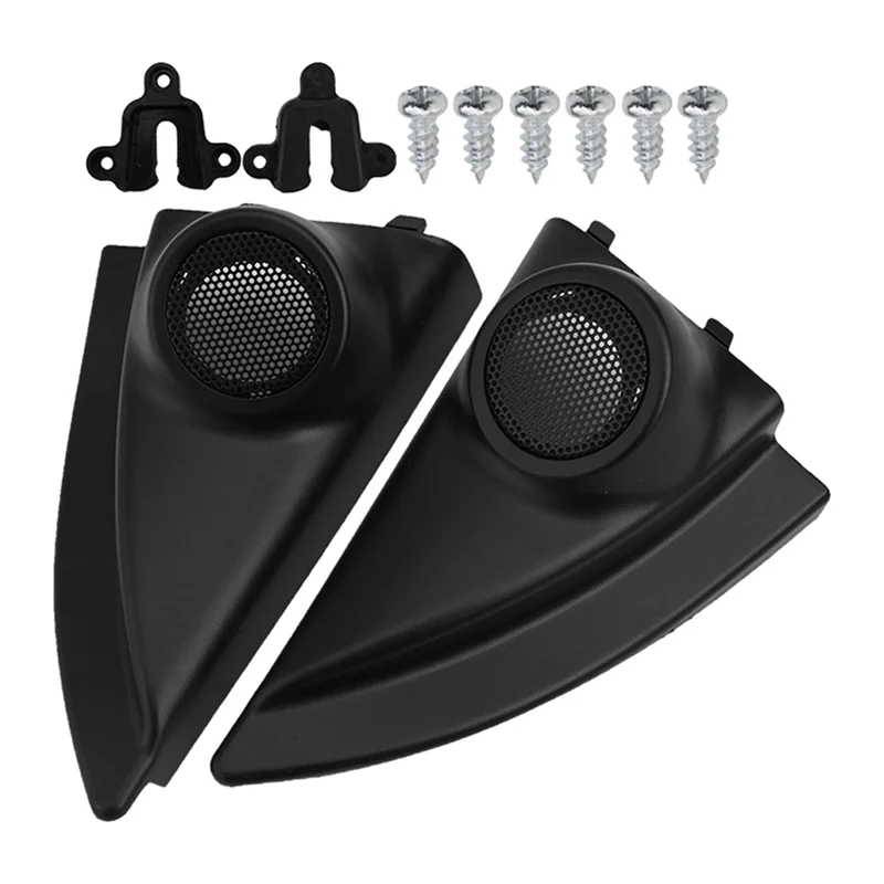 A-Pillar Door Angle Speaker Cover Mount In Black Car Tweeter Refitting Audio Installation Kit For Isuzu D-Max 2012-2019