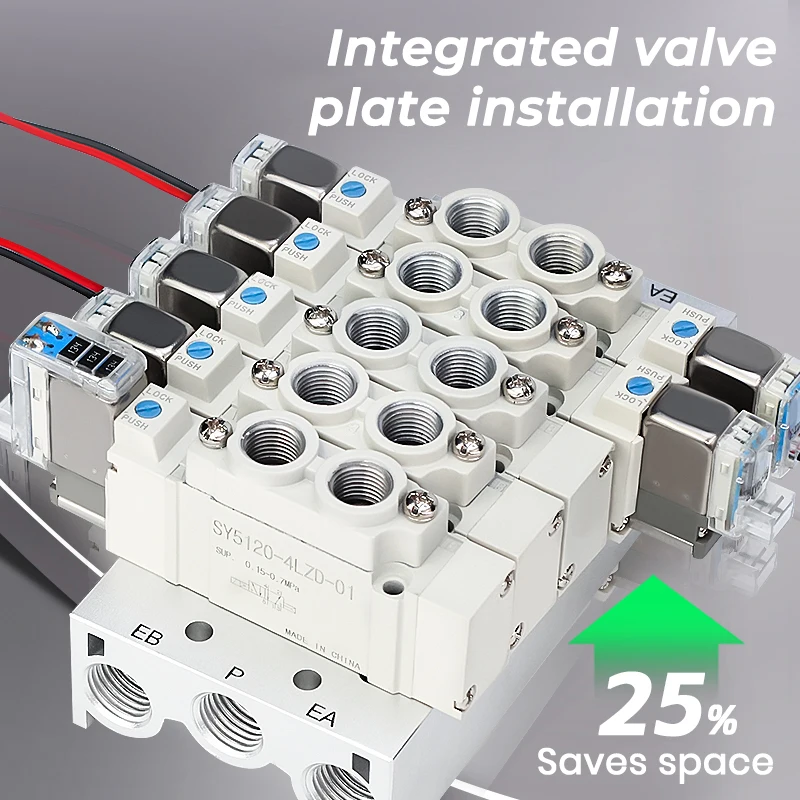 SY5220 Multi-way Combination Manifold Original replacement Solenoid Valve Control SY5220-5LZD-01 SY5220-6LZD-01 Manifold