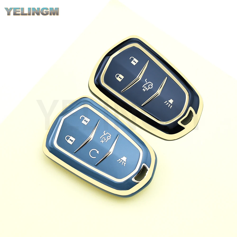 Für Cadillac ATS CT6 CTS DTS XT5 Escalade ESV SRX STS XTS ELR 2014 - 2018 Smart Key Cover Hülle Schlüsselanhänger TPU Auto Schlüsseltasche