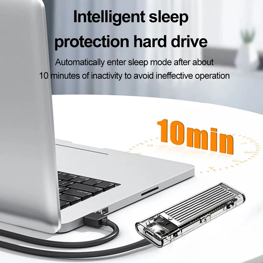 M.2 NVMe PCIe NGFF SATA デュアルプロトコル SSDケース クリア USB Type-C 10Gbps PCI-E 透明 8TB 最大 外付けエンクロージャ ハードディスクボックス