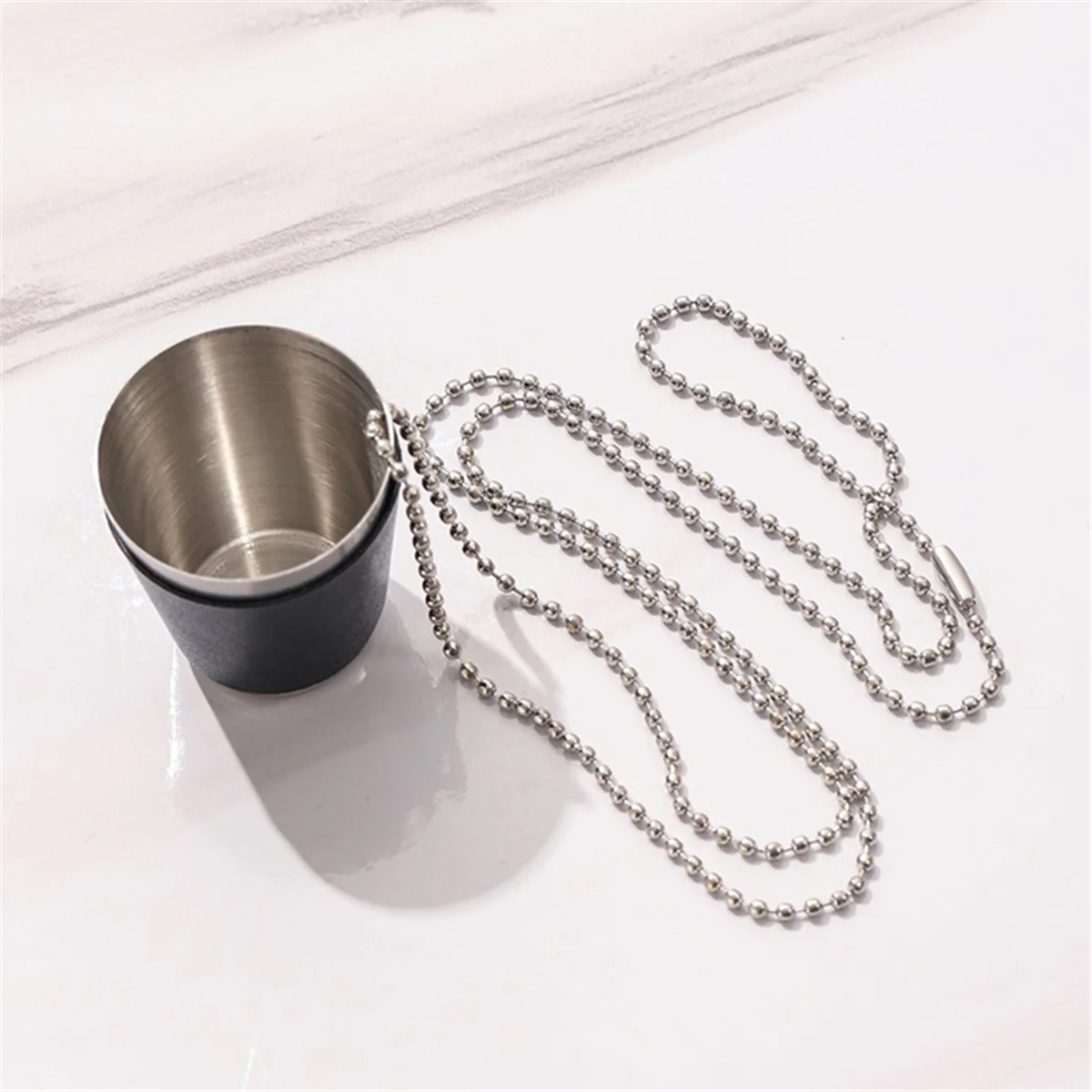 Pack of 6 Shot Cups Metal for Hanging Shot Glasses Stainless Steel with Chain Shot Glass 30ml Shot Cup for Parties,B