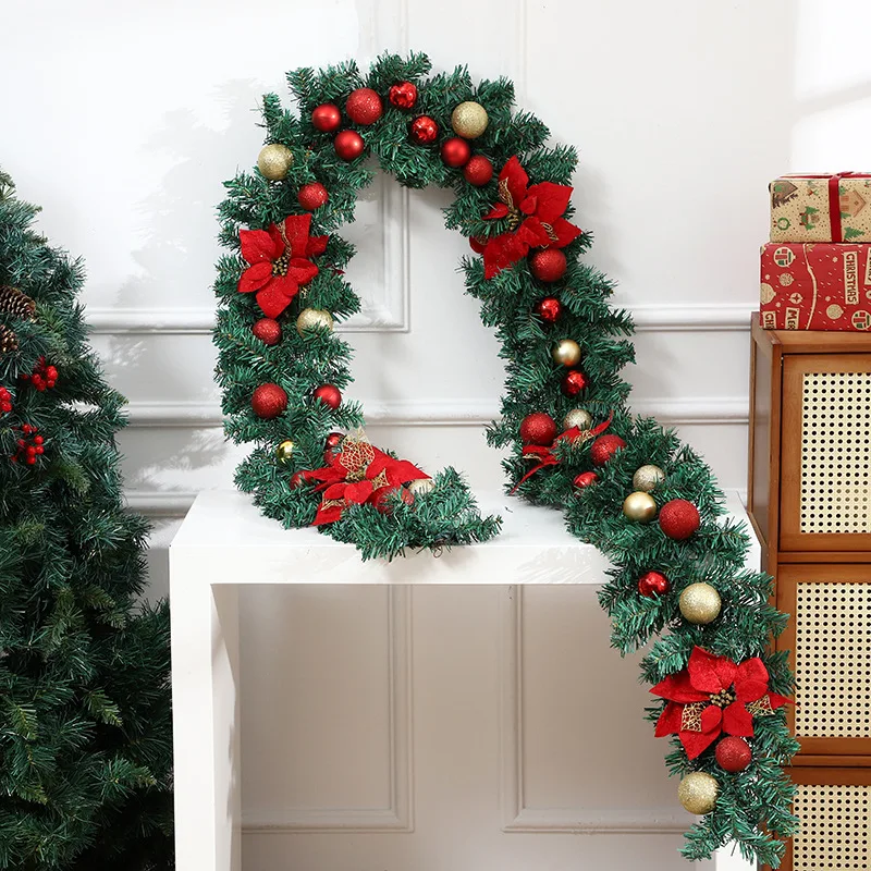 Christmas decoration rattan, Christmas decoration hotel window scene layout props