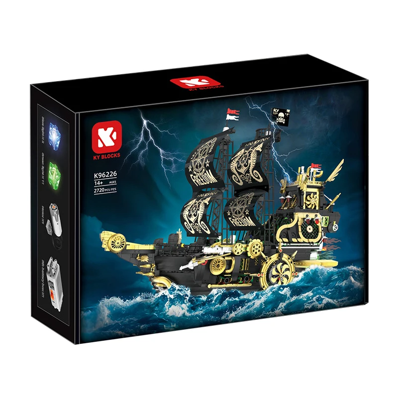

IN STOCK K96226 MOC Retro Mechanical Pirate Ship Building Blocks Bricks Assembling Model Toys for Children Christmas Gift Set