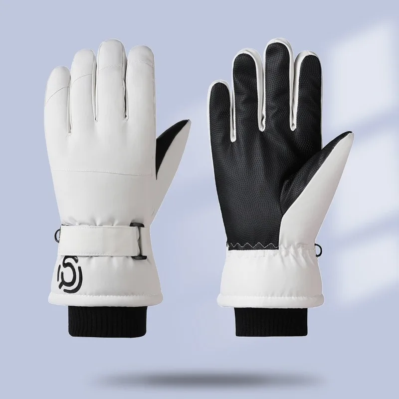 Winter-Skihandschuhe für Damen und Herren, einfarbig, winddicht, warme Handschuhe, wasserdichte Touchscreen-Handschuhe, Radfahren, Sportzubehör