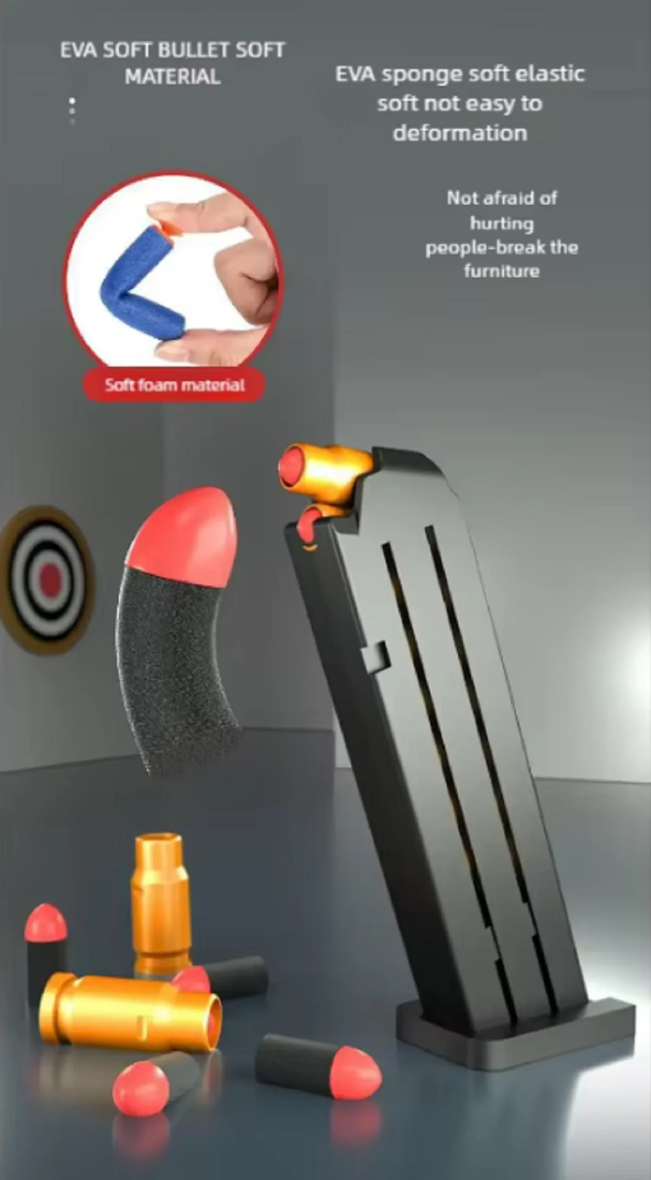 مسدس لعبة خارجي؛ نسر صحراوي ذهبي؛ مسدس تحميل زنبركي؛ مسدس تقليد لعبة الأطفال.