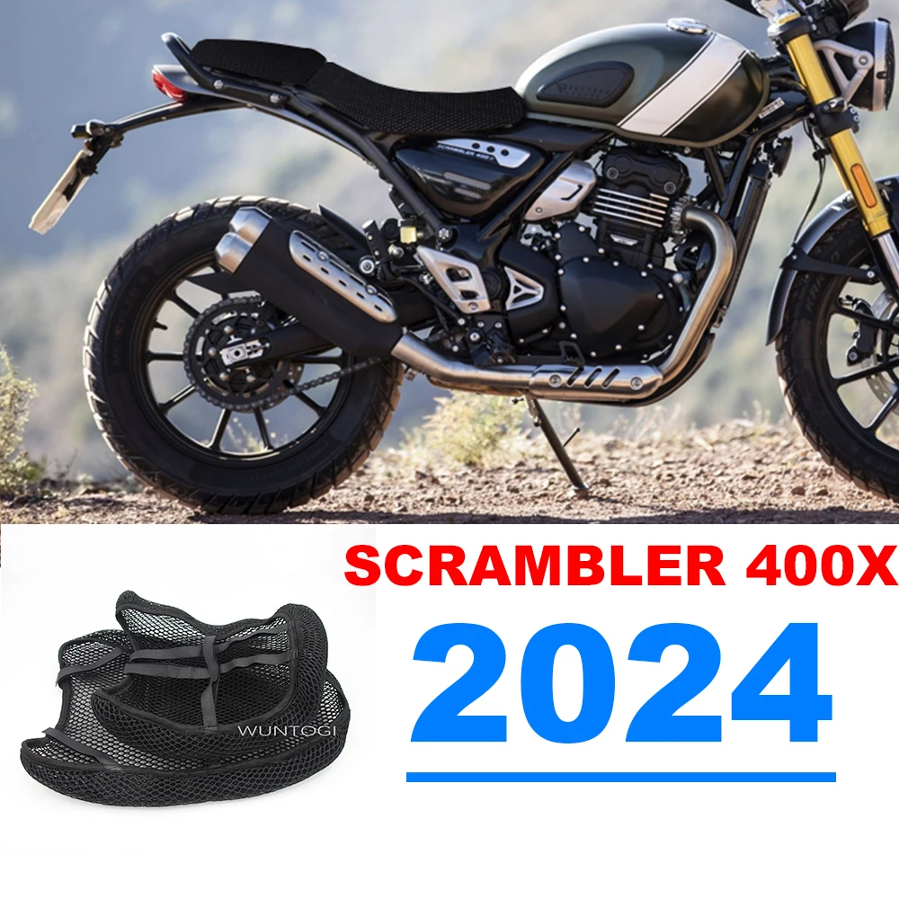

For Scrambler 400 X Motorcycle 3D Airflow Seat Covers Insulated Seat Cover Protect Cushion Honeycomb Mesh Protect Cushion