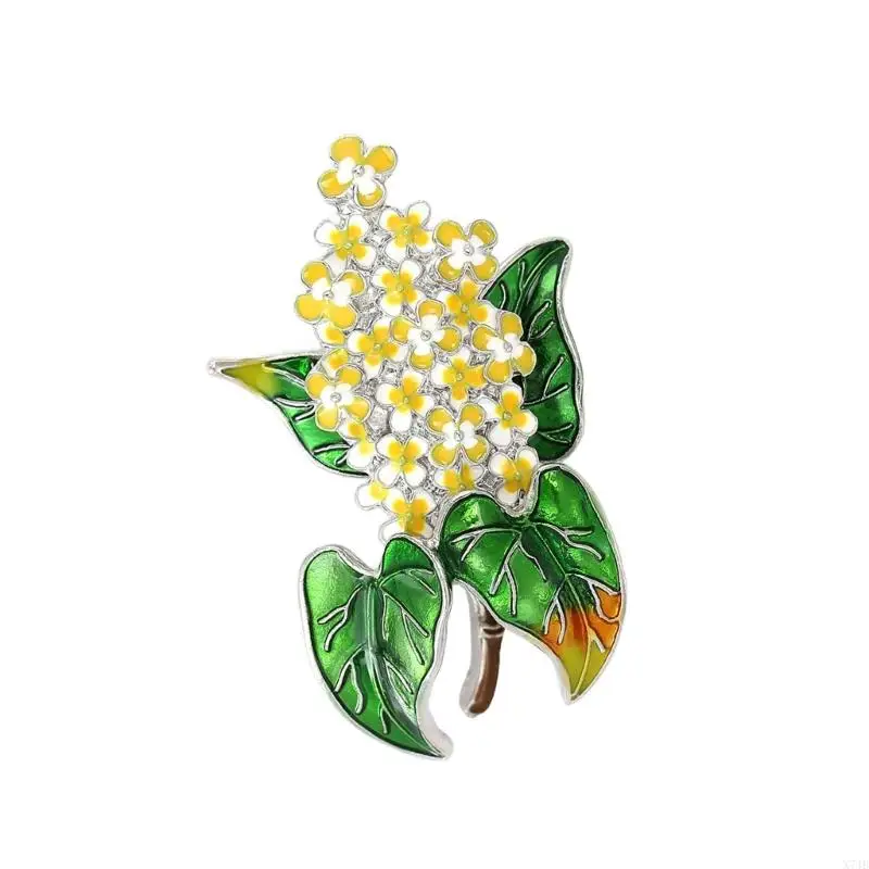  Hydrangea Flower Brooch Featuring Drip Oil Process for Dimensional Look and Shining Finish Made of Alloy and Enamel