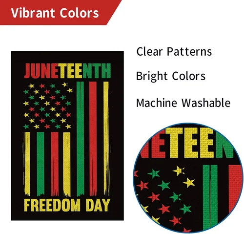 Juneteenth Garden Flag June 19 1865 African American Emancipation Black History JJE DDI GGX