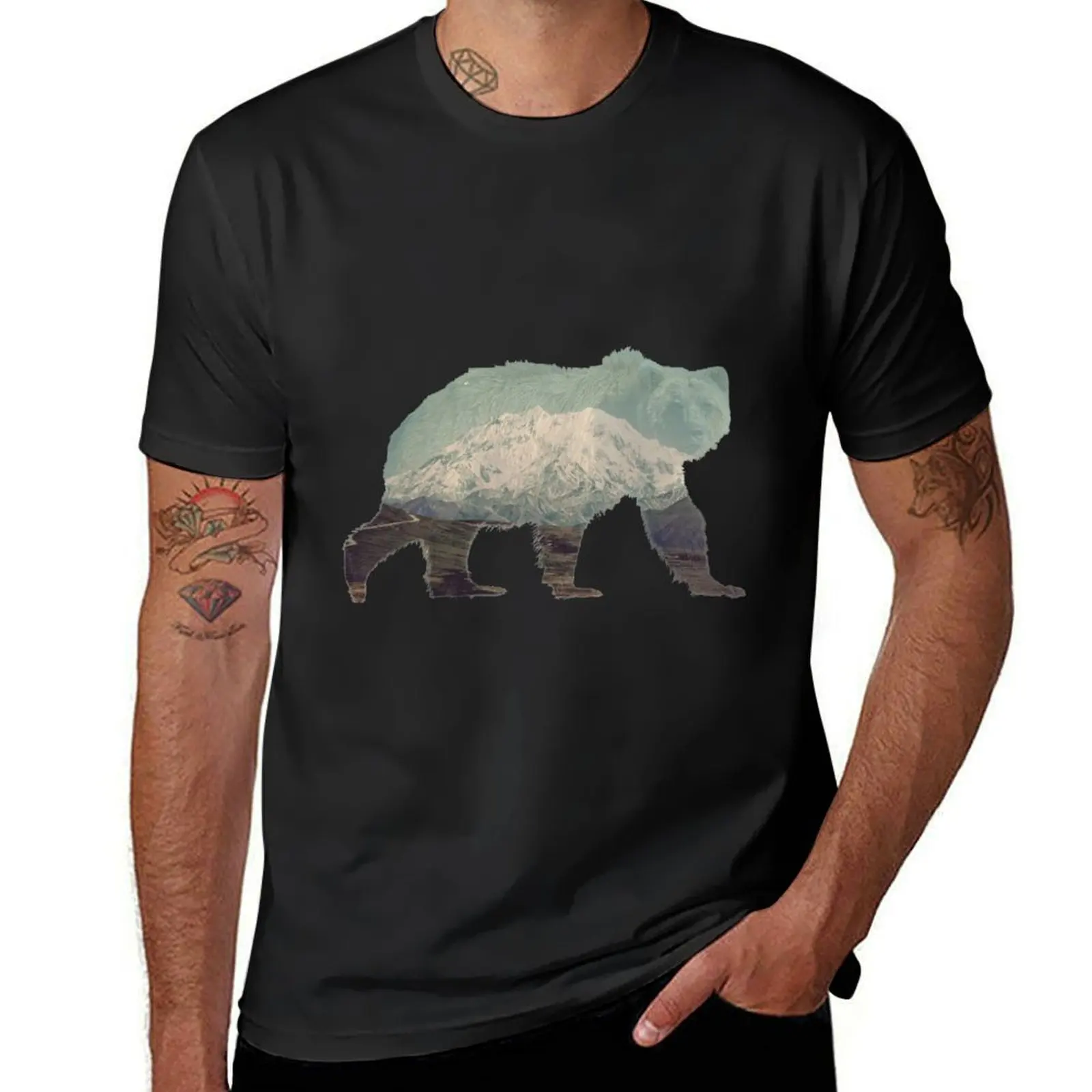 Denali Bear T-Shirt quick drying graphics vintage clothes blanks black t-shirts for men