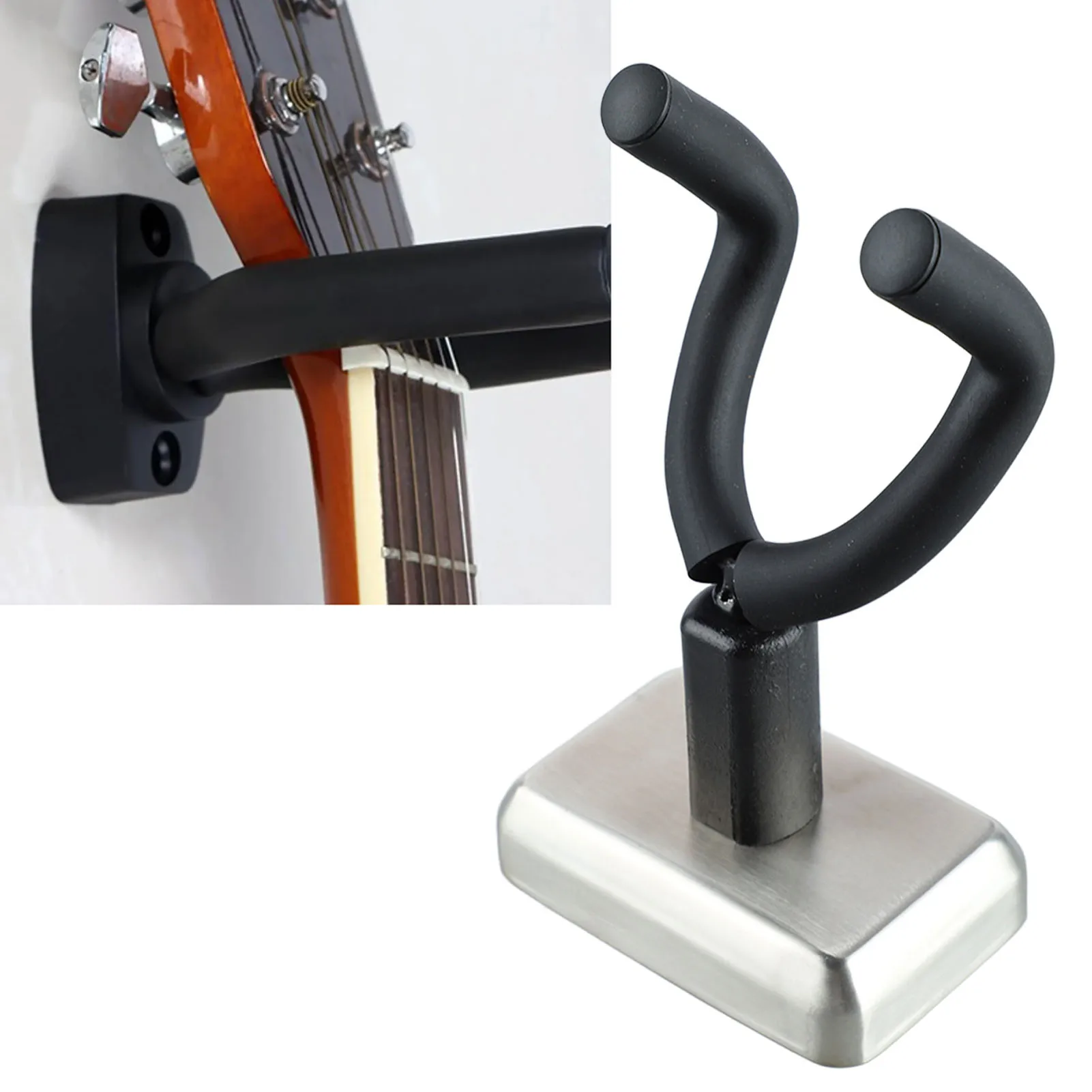 Guitar Wall Hanger Metal Sponge Sleeve Space Saving Square Guitar Hook With Screws