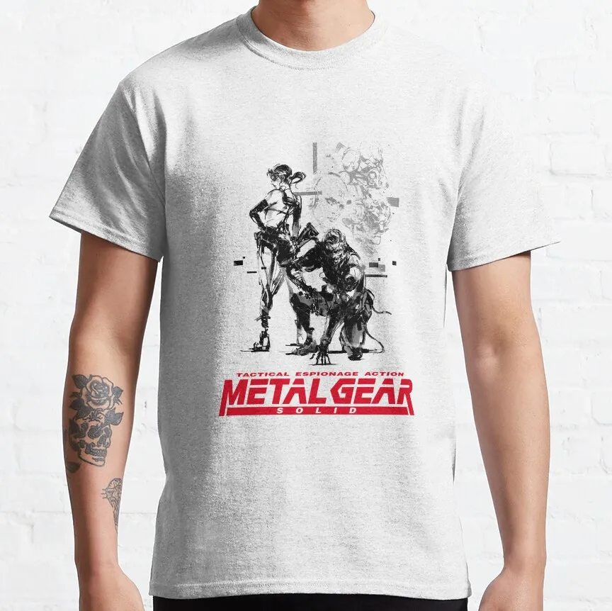 Metal Gear Solid Gray fox cyborg ninja MGS Snake Kojima Video game Printed t-shirt  for MGSV Fan plus size Mens graphic tshirts