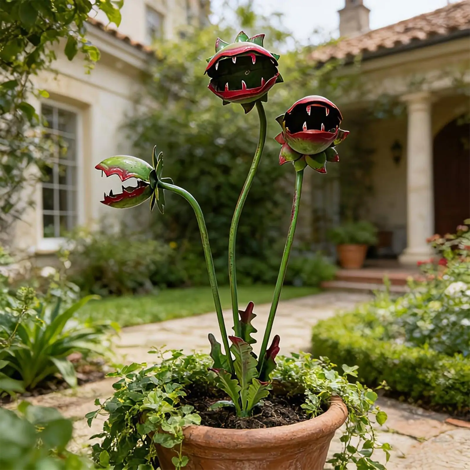 carnivorous-plant-garden-stake-25in-whimsical-creepy-yard-art-outdoor-decorative-garden-stake-sculpture-for-flower-beds-potted