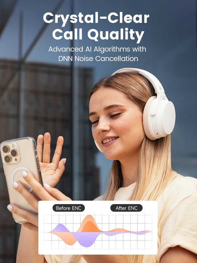 Edifier WH700NB Active Noise Cancelling Wireless Headphones Bluetooth 5.3 Multipoint Connection Foldable Earphones 68H Playback