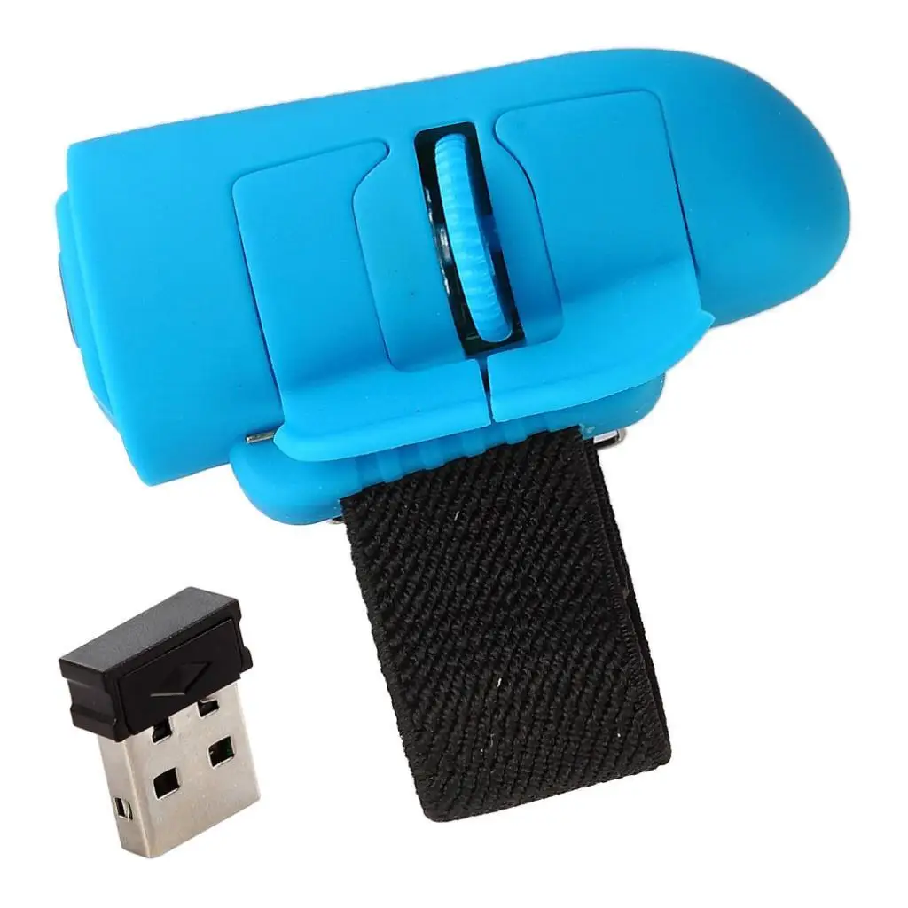2.4G Wireless USB Finger Mouse Optical Handheld Mice for Laptop PC Blue