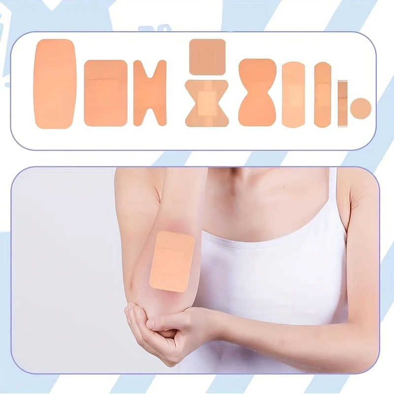 100/200 قطعة من الضمادات المتنوعة، مجموعة متنوعة من الضمادات اللاصقة، لوازم مرنة قابلة للتنفس، ضمادة البقعة والضمادات الكبيرة #3