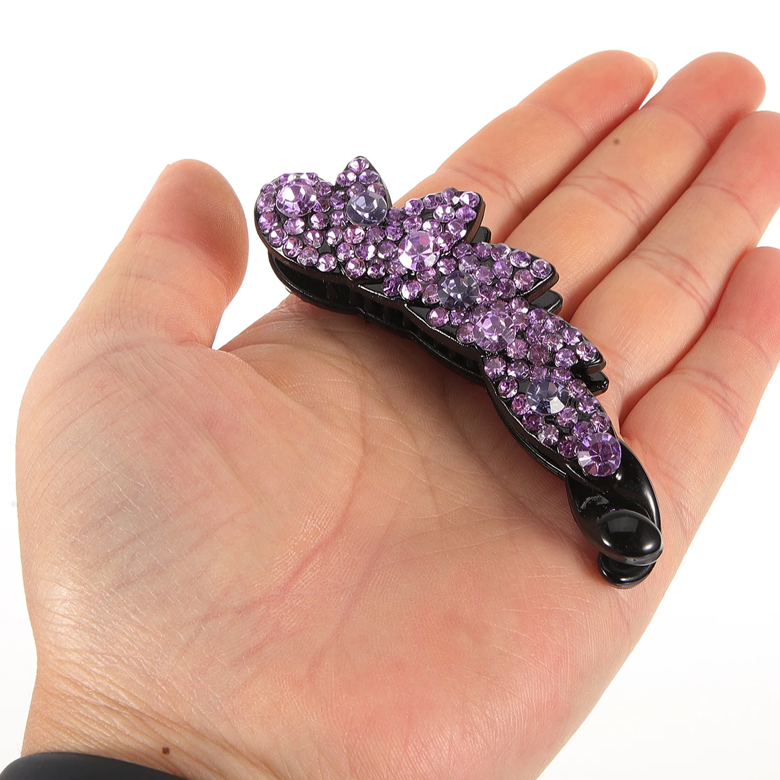 

2Pcs Rhinestone Banana Clips Sparkling Hair Barrettes for Women Fashionable Everyday Use Claw Clips Rhinestone Banana Clip
