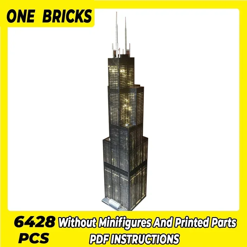 Willis Tower Model Moc Building Bricks Chicago Urban Street View Technology Modular Blocks Gift Christmas Toys DIY Sets Assembly