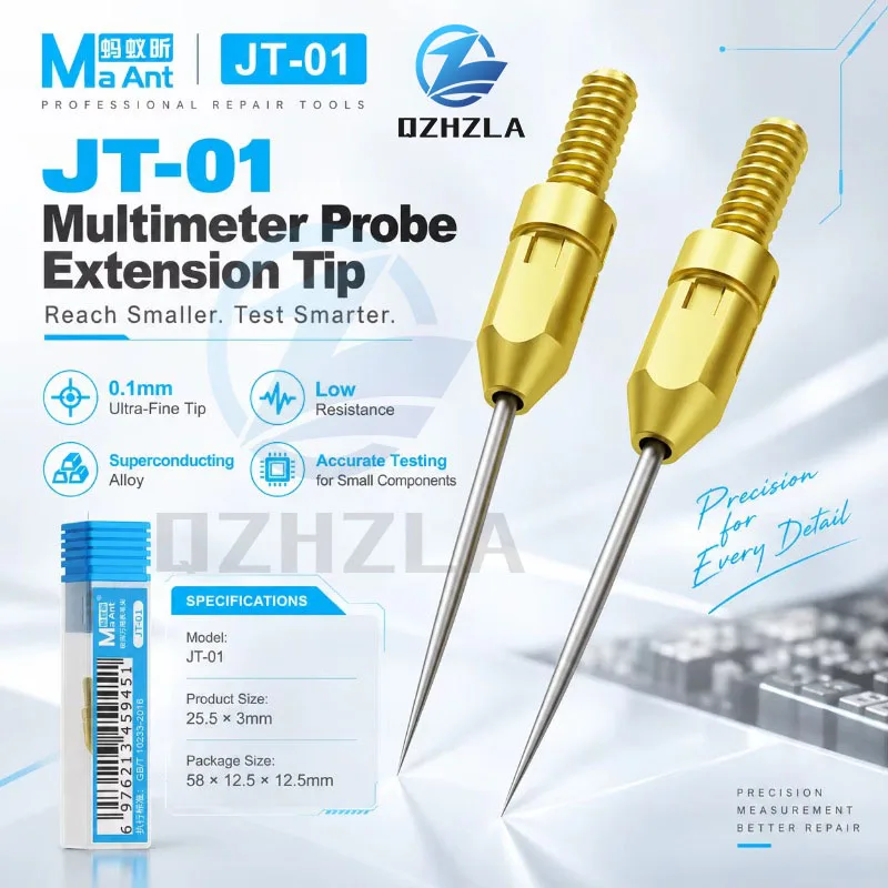 MaAnt JT-01 Extender Probe Tip of The Multimeter for Electronic Repairs PCB IC Pins Circuit Boards Multimeter Probe Tip Tool