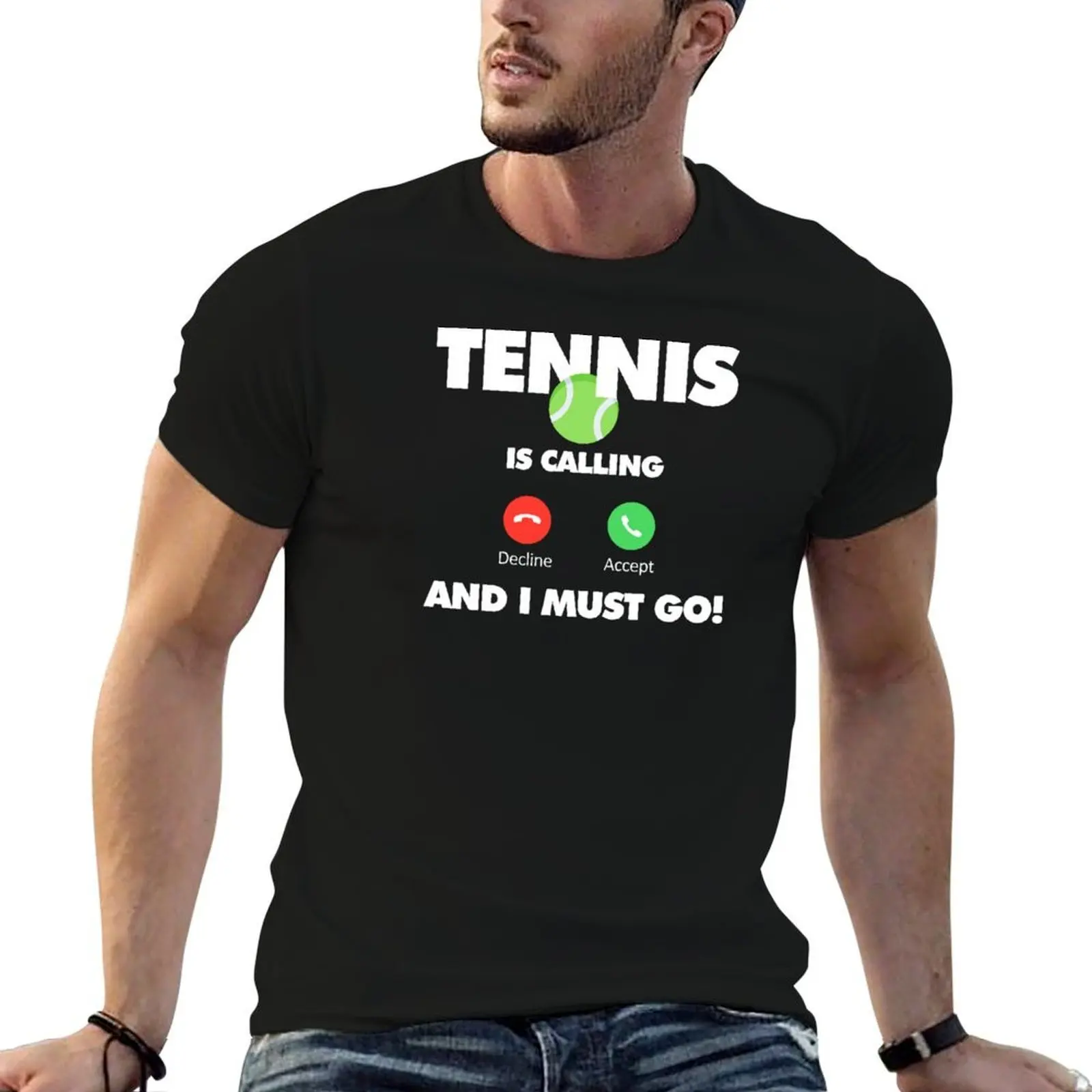 Tennis is calling and I must to go! Funny Sport Player T-Shirt summer shirt anime vintage t shirt men