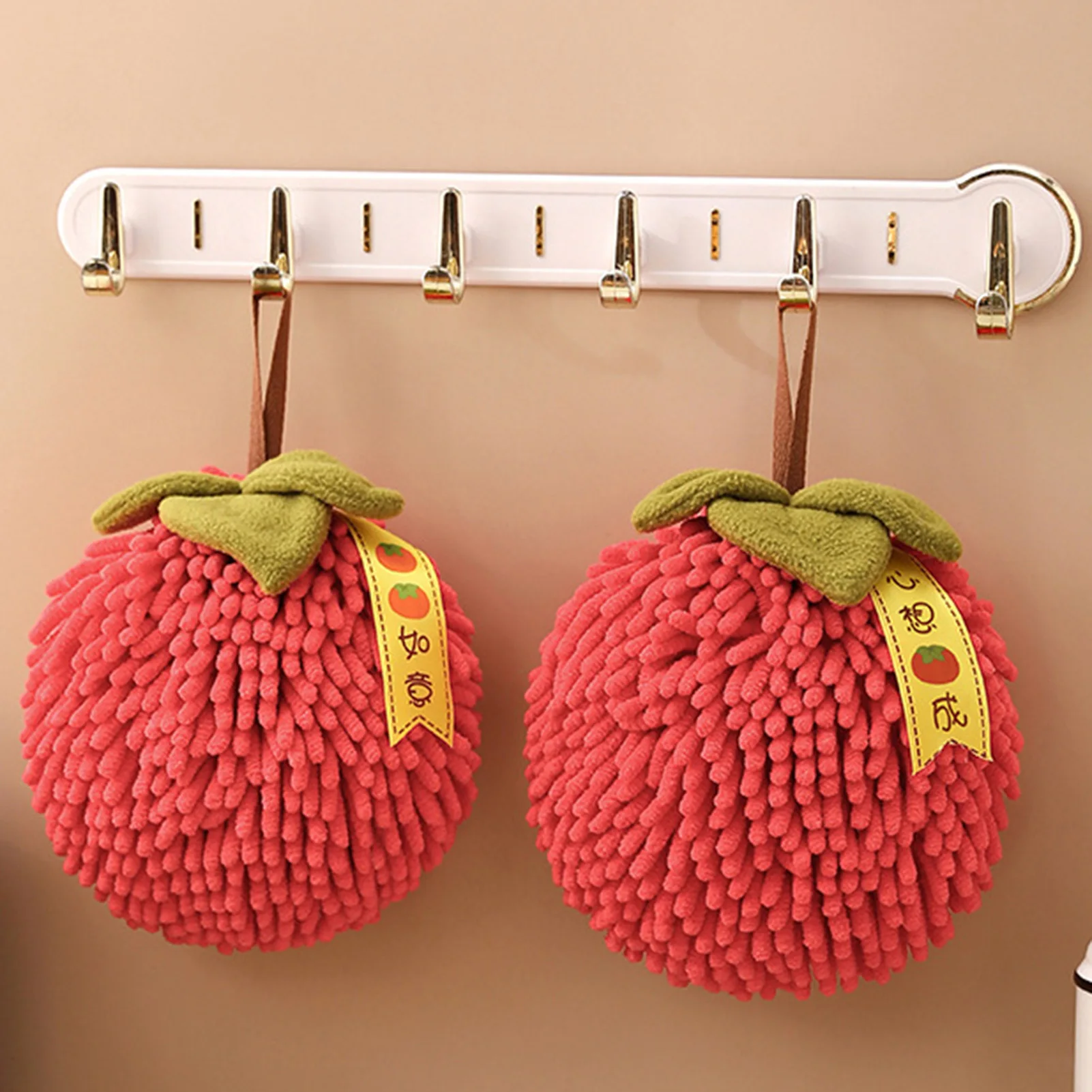 

Cartoon Hand Towel Cute Round Fruit Hand Towel Bathroom Kitchen Living Room Plush Hand Towel Practical Household Products