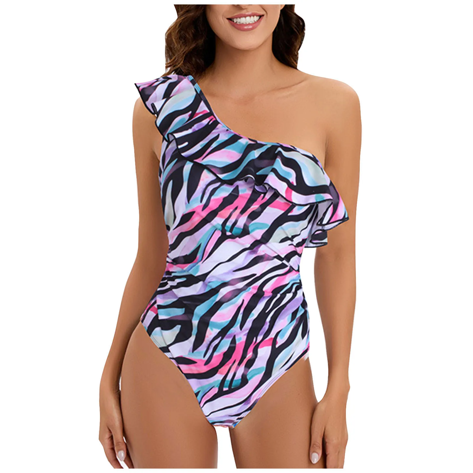 Neue Sexy Bikini Feste Badeanzug Frauen Eine Schulter Bademode Push Up Biquini Brazilian Badeanzug Bademode Schwimmen Anzug