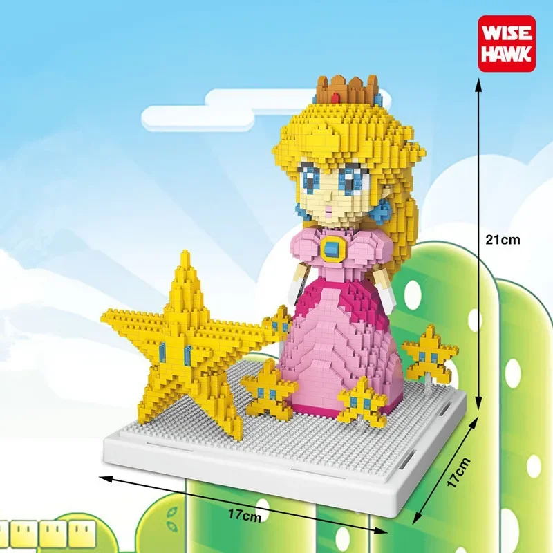 Super Mario Micro Building Blocks Principessa Peach Bowser Yoshi Bros Figure Assemblaggio fai da te Mini mattoni Giocattoli per il regalo di Natale