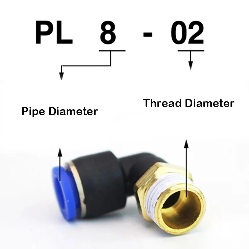 

30Pcs PL Elbow 4-M5 6-M5 Straight Air Connector Pneumatic Fitting Quick Fittings 1/8" 1/4" 3/8" 1/2" Male Thread Push In