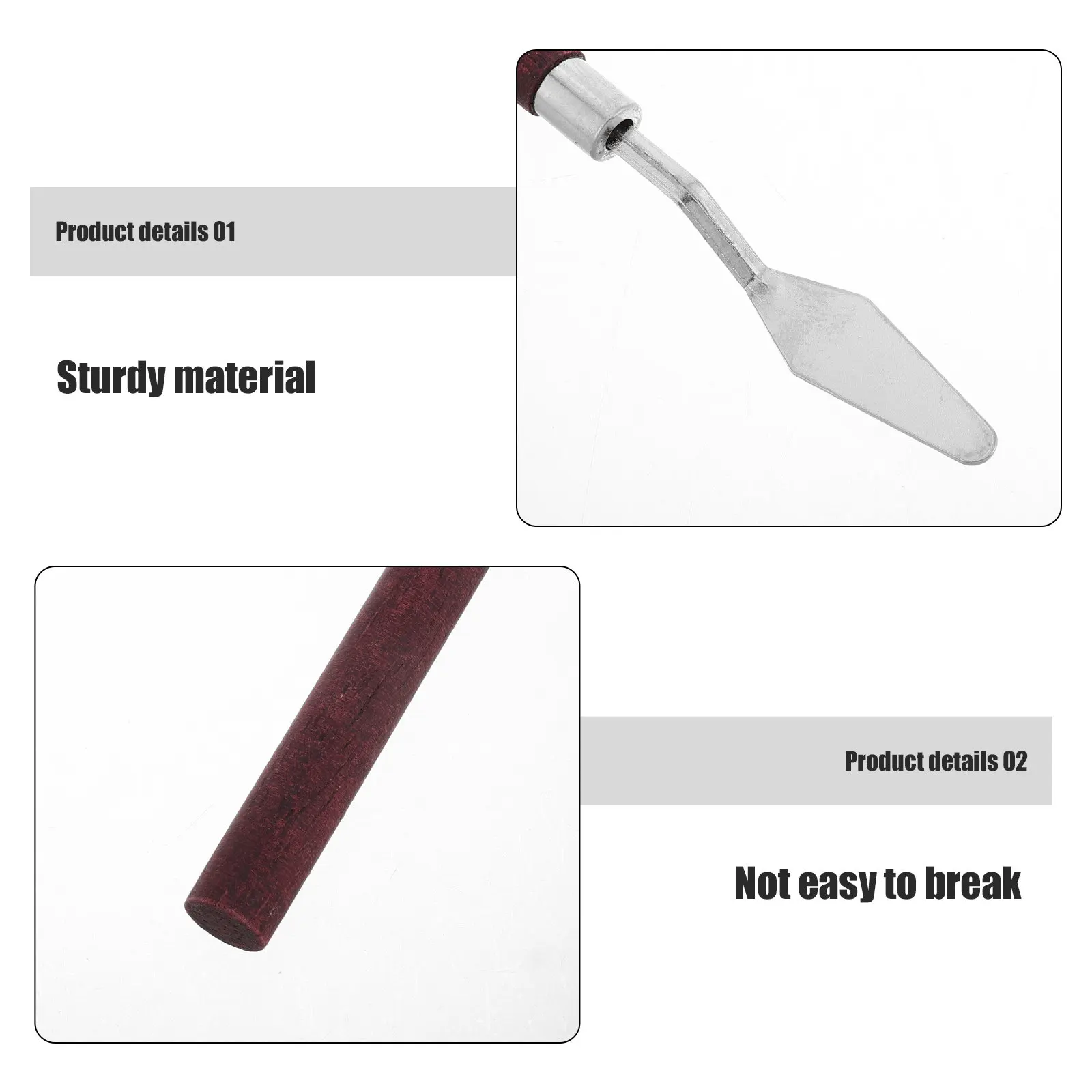 3Pcs Versatile Palette Knife Set Sturdy Wood Metal Paint Scrapers for Oil Acrylic Watercolor Color Mixing Texture Creation