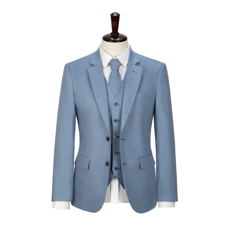 Men light blue linen suit Custom Made Men Slim Fit Suit casual suit Wedding suit