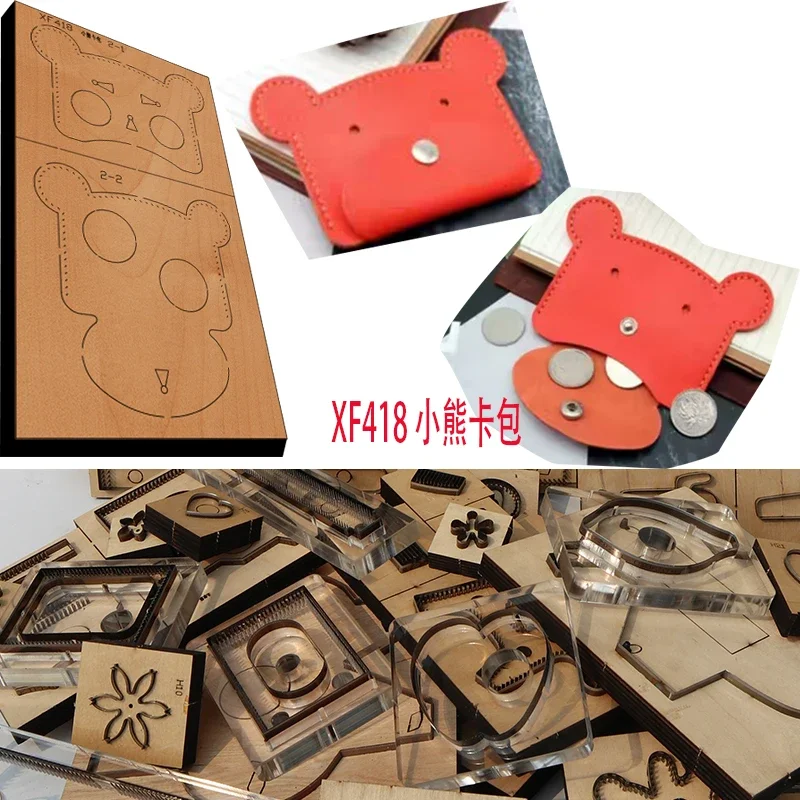 

Handmade Wooden Die Bear Card Holder Leather Craft Punch Hand Tool Cut Knife Mould XF418 Leather Tools