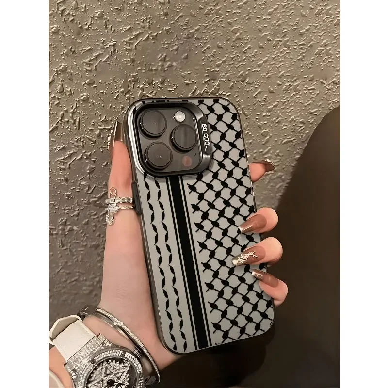 A capa de telefone com padrão de lenço sofisticado é compatível com a capa traseira do IPhone 17, 16, 15, 14, Pro Max X XR XS Max 8, 12 Plus