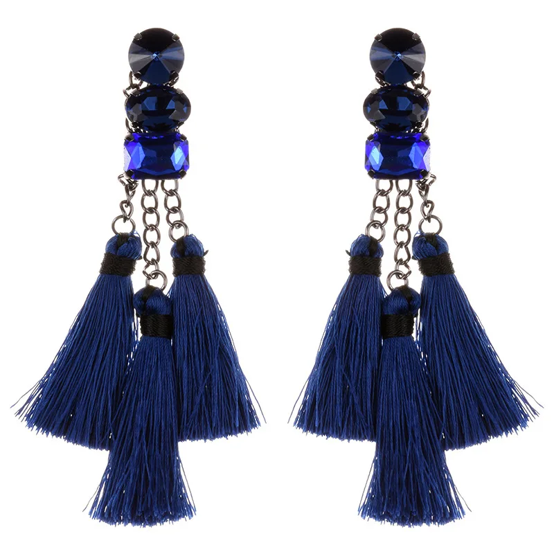 New tassel earrings, big-name alloy diamond-encrusted earrings, overseas distribution by cross-border accessories manufacturers