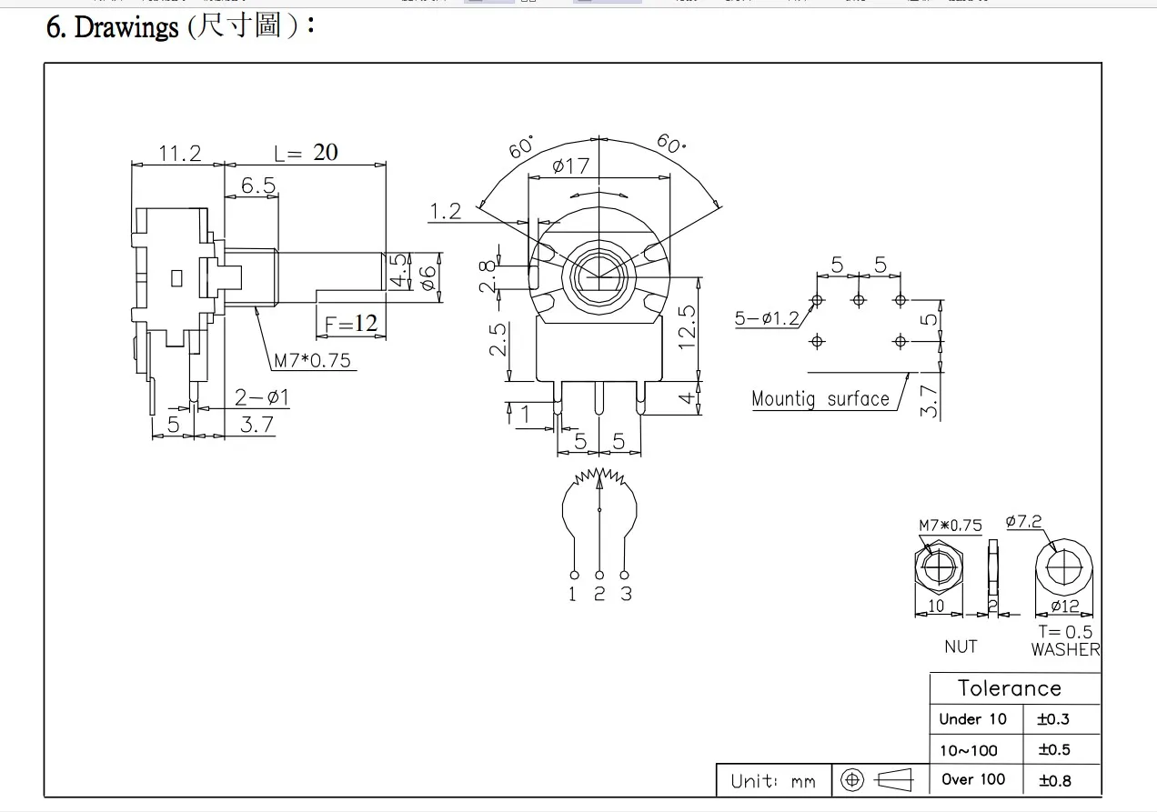 [BELLA]Zoom camera controller - reset potentiometer potentiometer control rocker B20K professional --10PCS/LOT