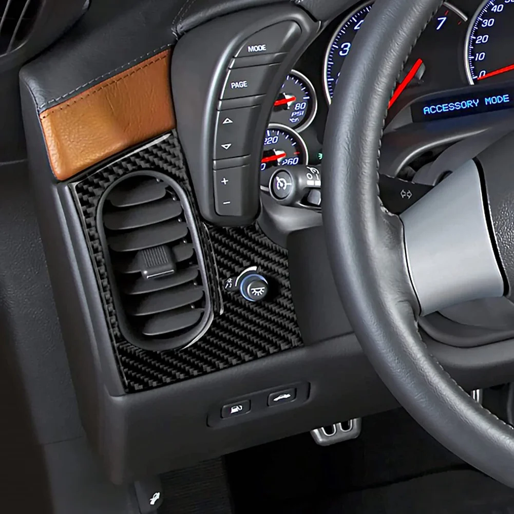 Carbon Fiber Side Air Outlet Vent Cover Trim Sticker Decal for Chevrolet Corvette C6 2005 2006 2007 Interior Accessories image 5