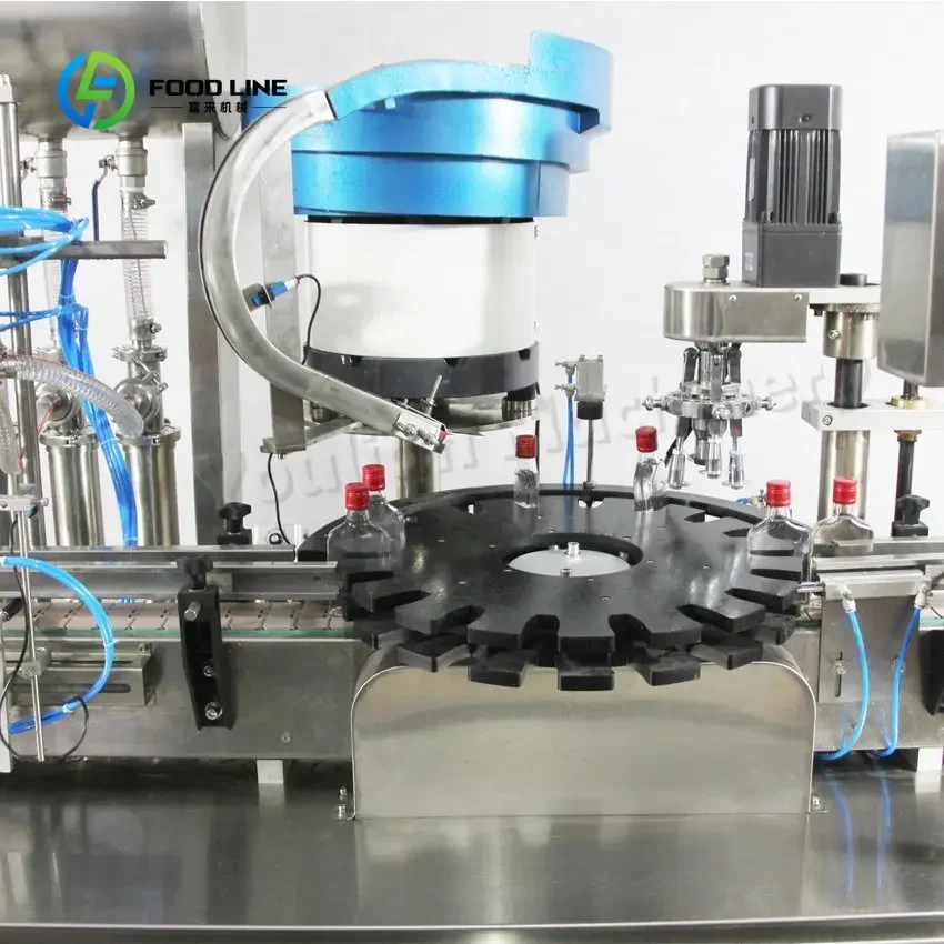 Automatic 10 100ml Liquid Filling and Capping Machine High Productivity Food, Fruit Juice Oil CE Inspection Ready