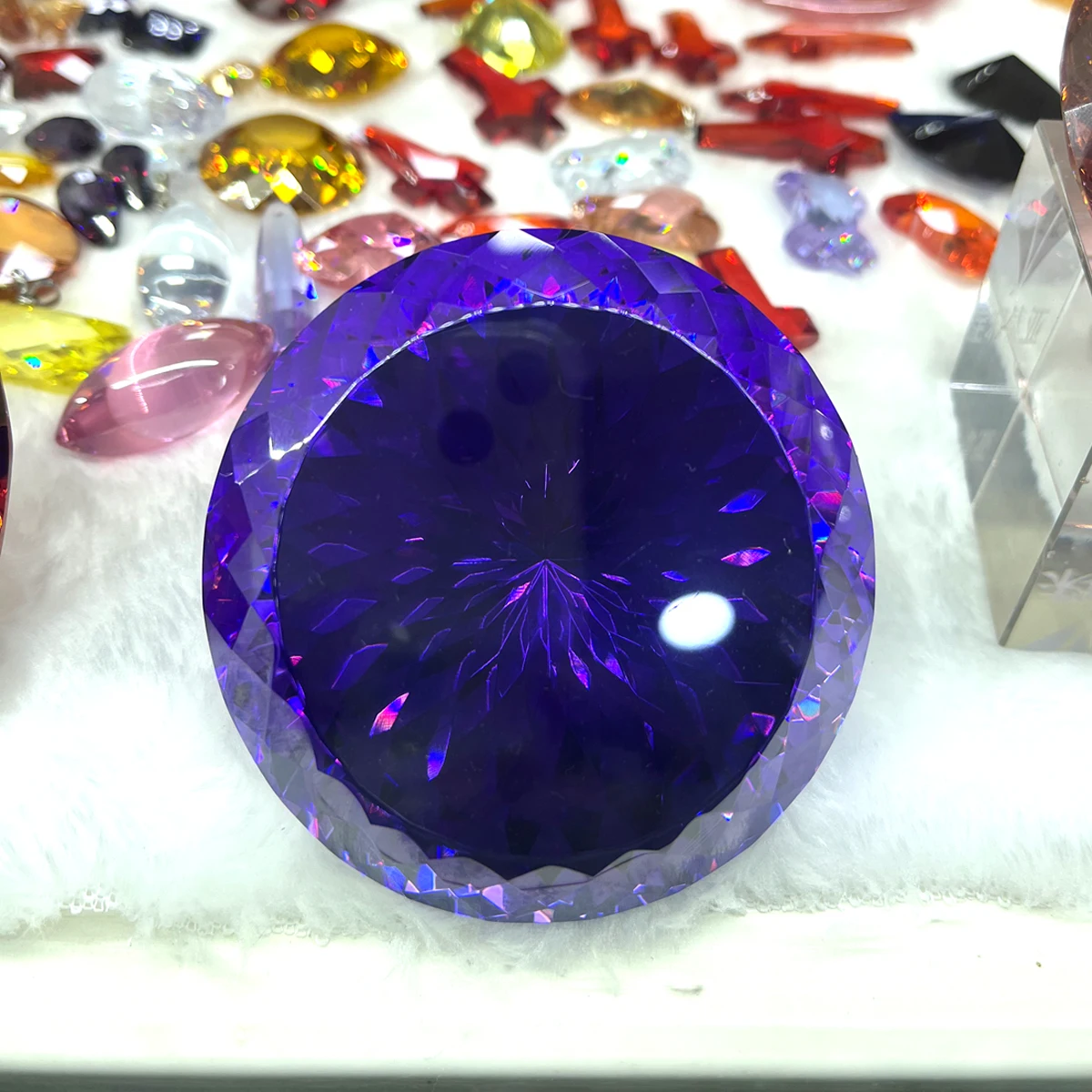 20-100mm Zircon Gemstone Round Cubic Zirconia Tabletop Ornaments Decorative Stone