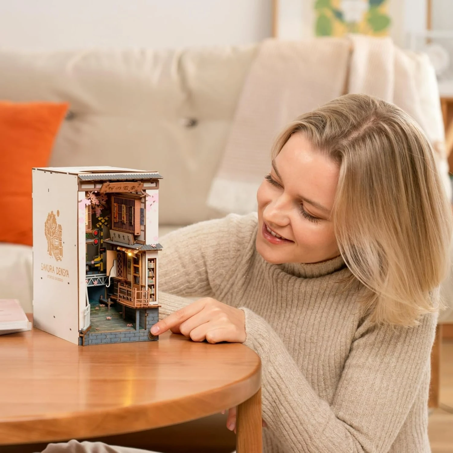 Sunshine Town Theme Unique Creative DIY Miniature Booknook Craft Kit for Adults - Charming and Imaginative Bookshelf Decor with