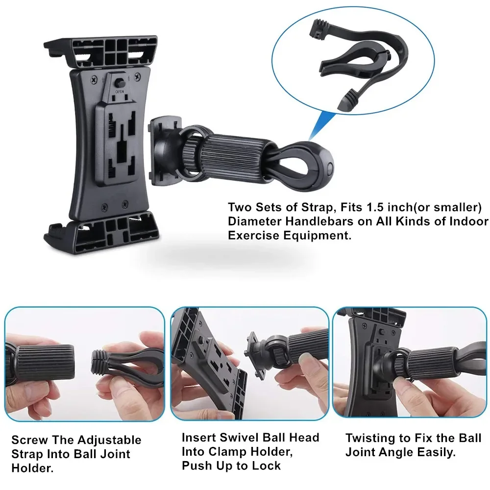 Bike Tablet Holder Bicycle Car Phone Tablet Mount for Indoor Gym Exercise for iPad Air Pro Mini Xiaomi Huawei 4.5 to 13‘’ Tabs